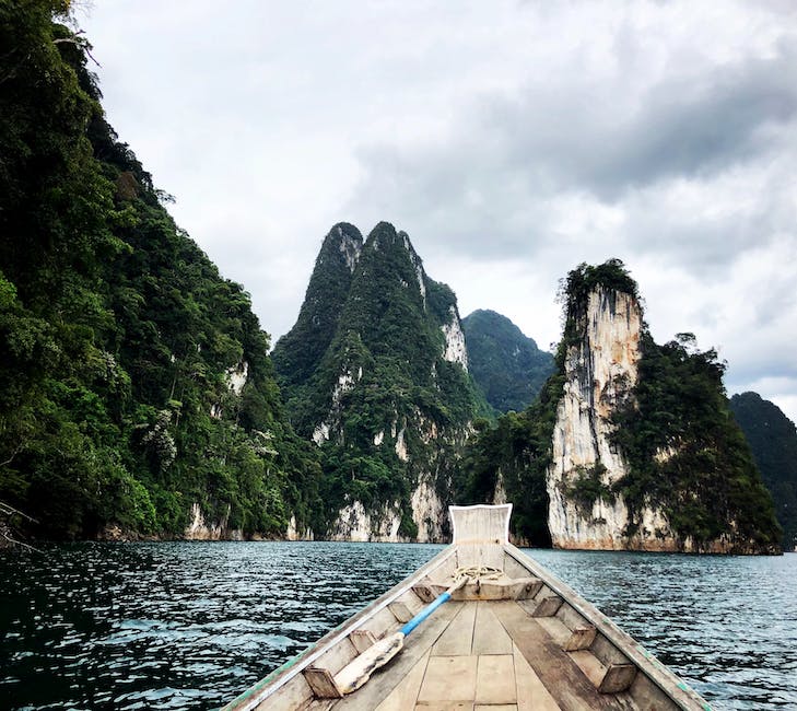 Natural Rocks Formation in Che Wan Lake Thailand