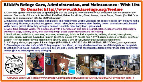 Rikki's Refuge Care, Administration and Maintenance - Wish List