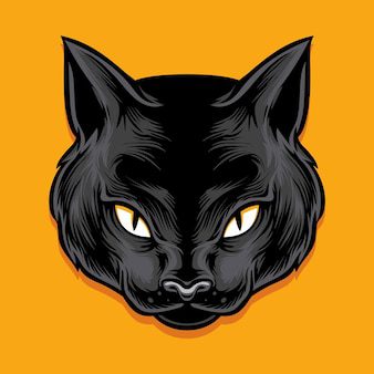 inksyndromeartwork from Freepik: Black cat head vector illustration