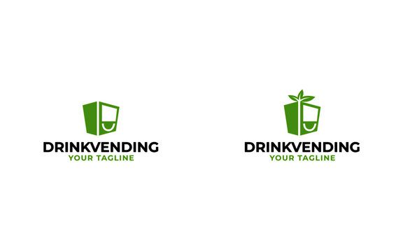 Vending drink cute sign symbol logo design