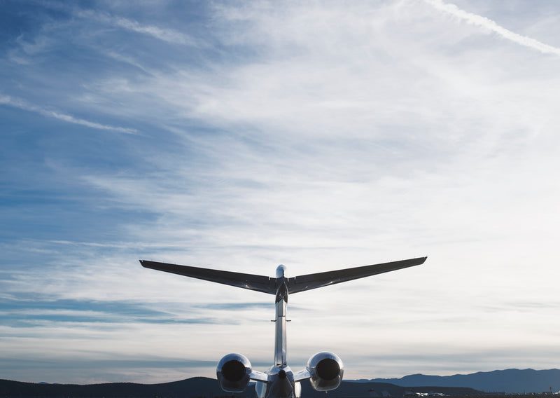 jet plane tail and sky