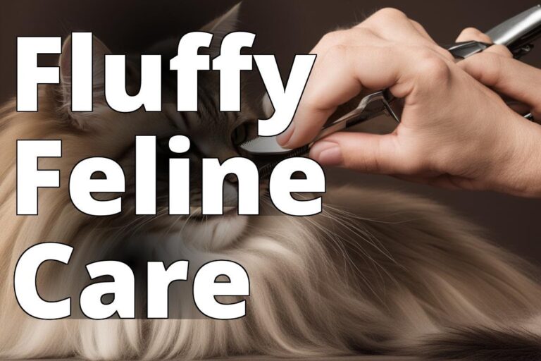 A fluffy long-haired cat being gently brushed by a person